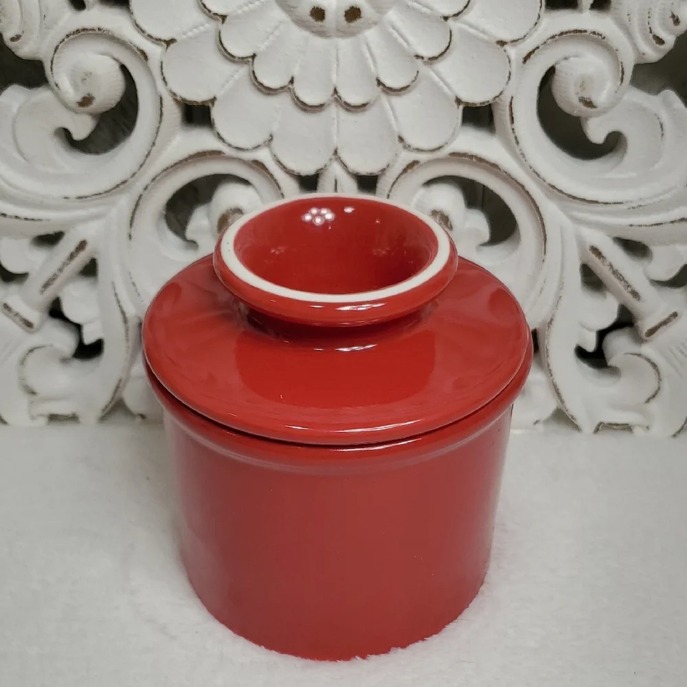 Butter Bell Red Ceramic Butter Crock